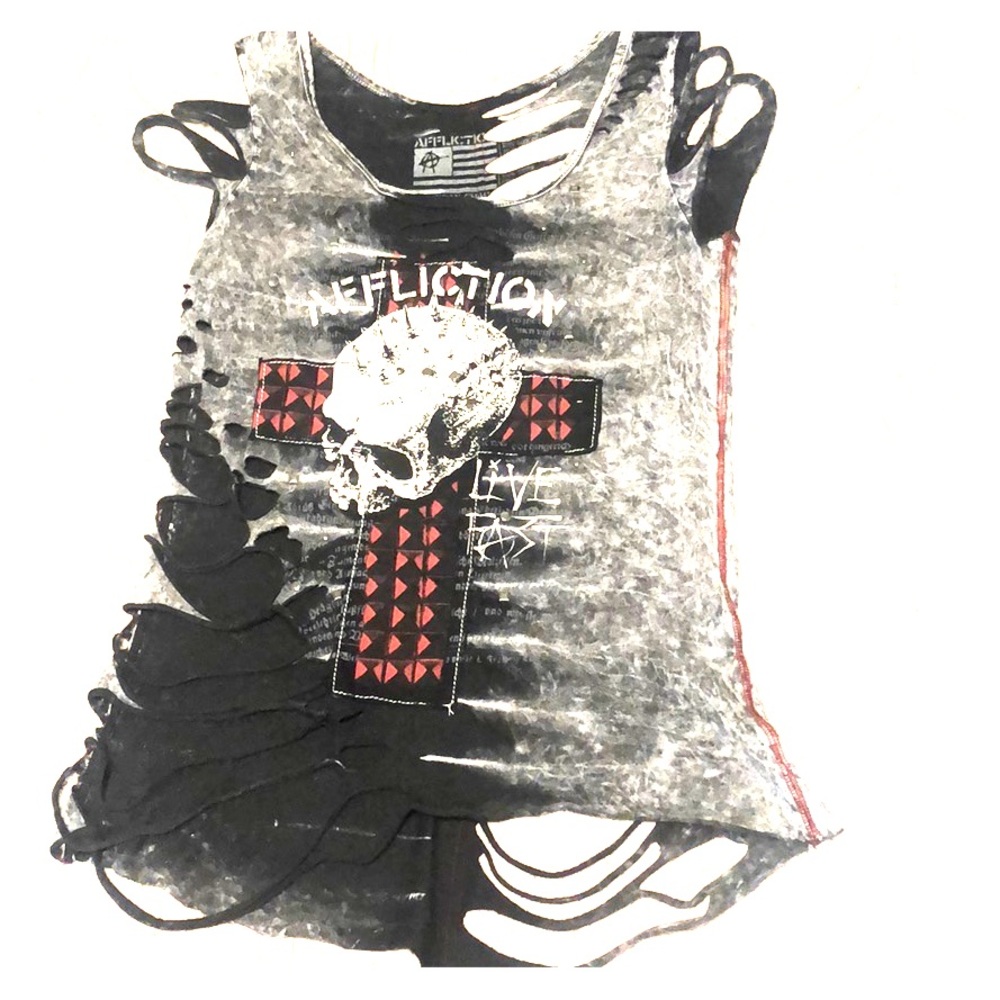 Custom cut Peepshow/Affliction shirt